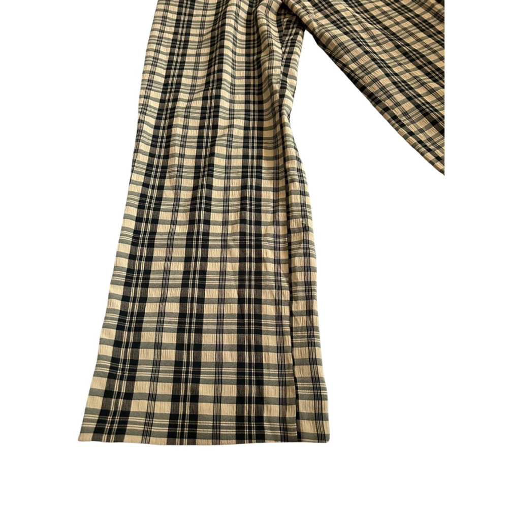 Vintage Prima Donna Plaid Wide Leg Pants High Waist Tie Front Trousers Canada - Picture 2 of 6